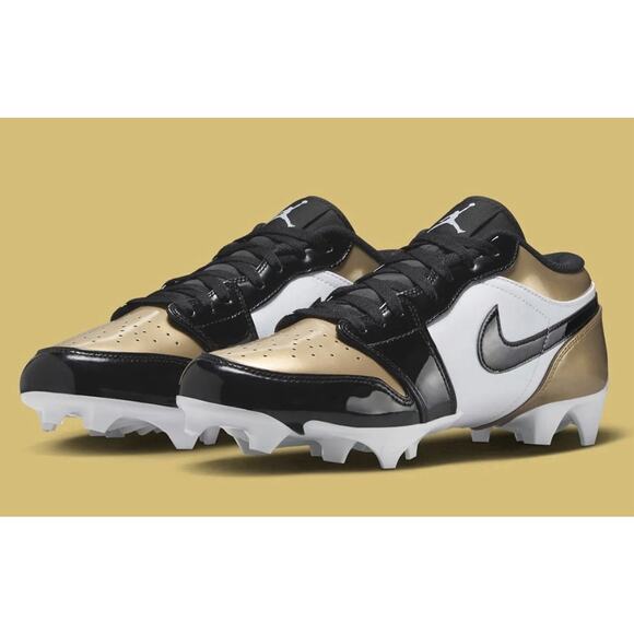 Air Jordan 1 Low Nike Gold Toe NFL Football Saints Team Cleats Mens Size 13 NEW main image 5